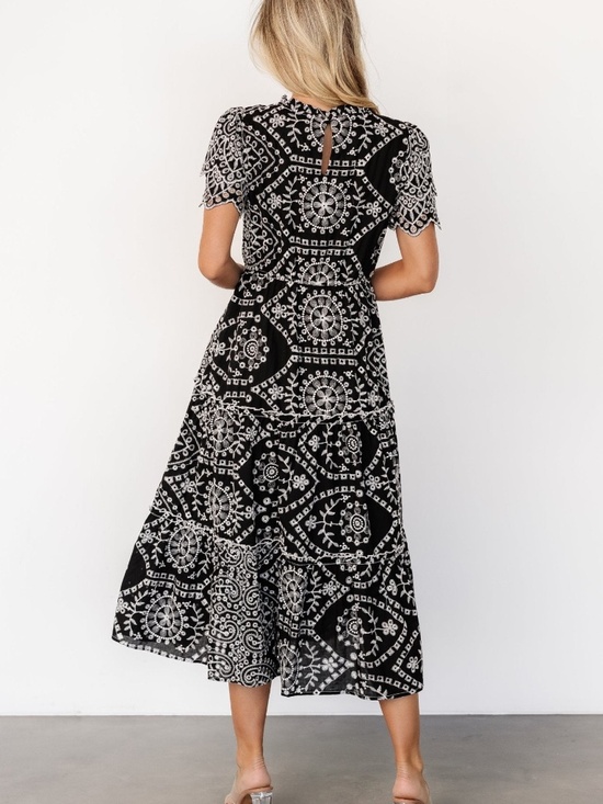 Baltic Born Mirabel Eyelet Midi Dress | Black + White Size 3XL3XL - Picture 5 of 5